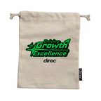 White Small Drawstring Bag – Lightweight Carry Pouch with “Driving Growth, Leading Excellence” Direc Print