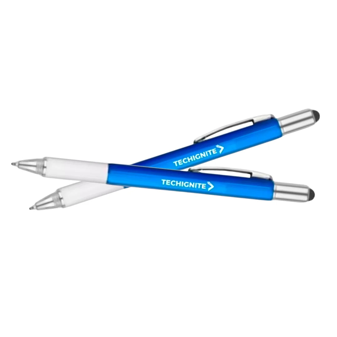 2-in-1 Black Multifunctional Pen –  Writing Tool with TechIgnite Logo