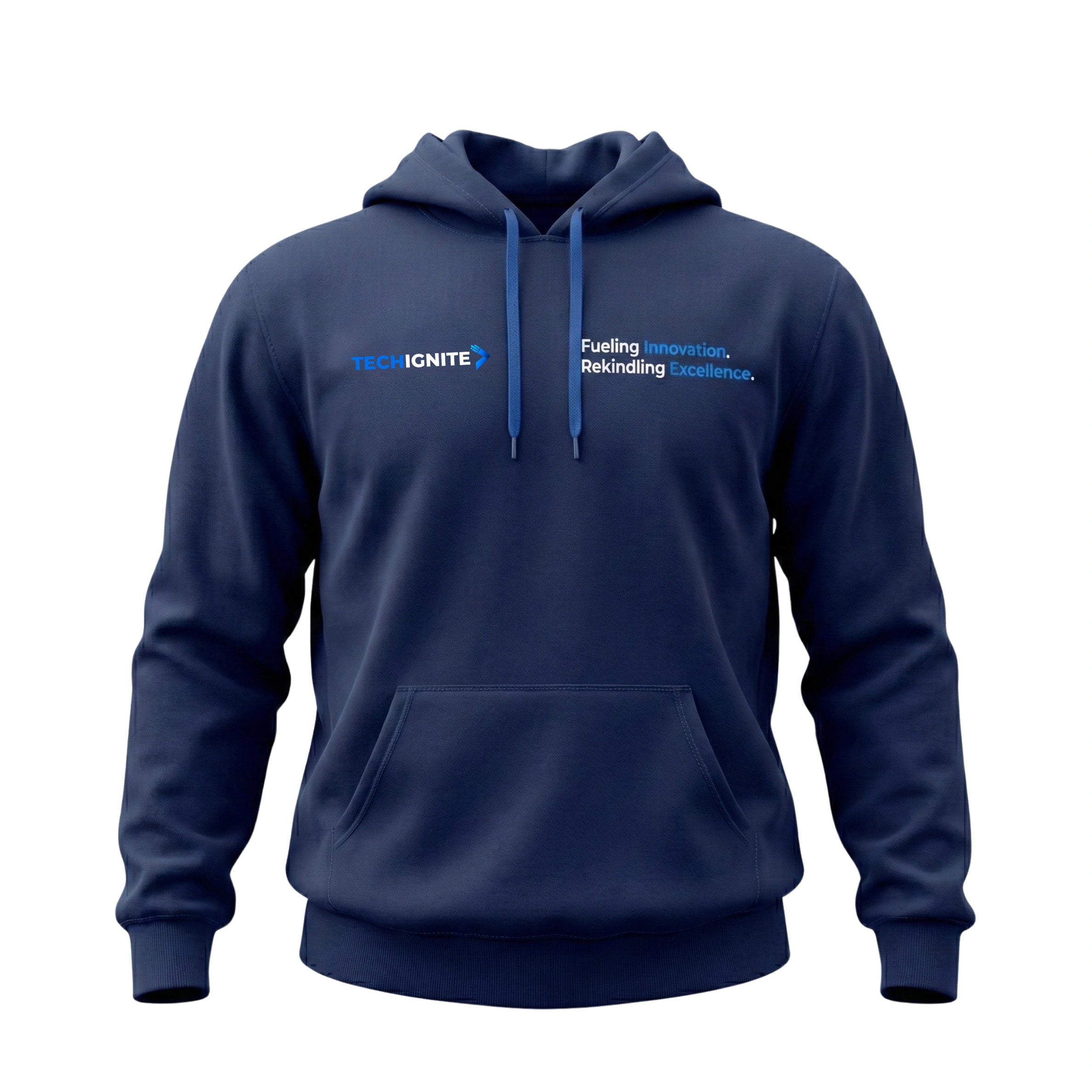 Navy Blue Hoodie for Men/Women –Soft Cotton Pullover with TechIgnite Logo