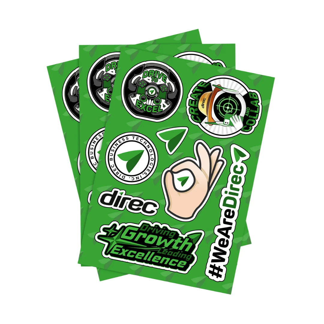 Sticker Pack – Durable Stickers for Laptops, Notebooks, and Bottles with Direc Designs