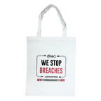 White Canvas Tote Bag – Durable Everyday Bag with “CrowdStrike We Stop Breaches” Print