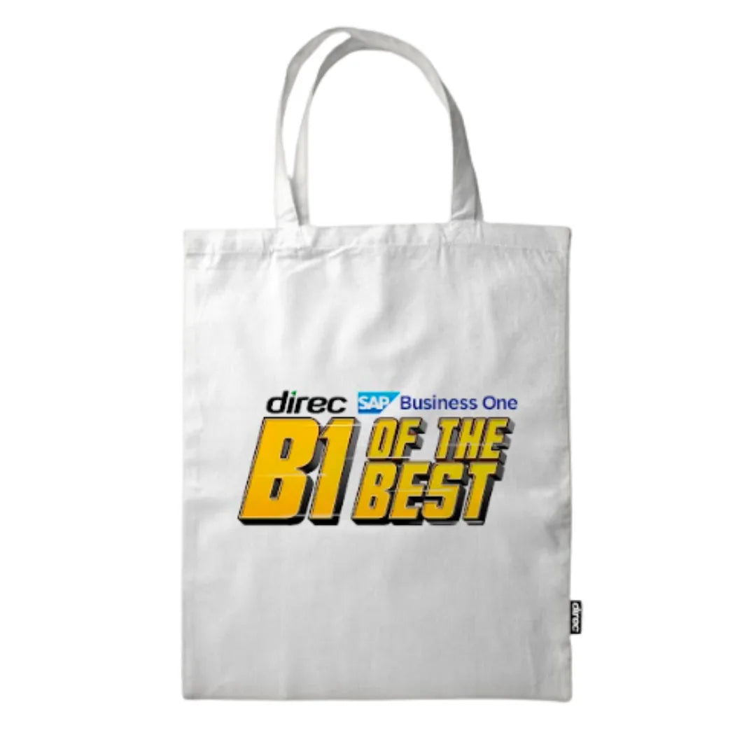 White Canvas Tote Bag – Durable Everyday Bag with “SAP B1 One of the Best” Print